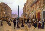 Jean Beraud Canvas Paintings - La Rue de la Paix 1907